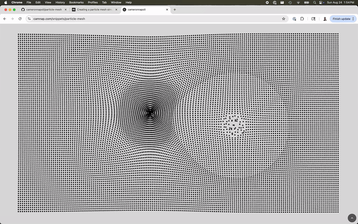 Gif of particle mesh simulation